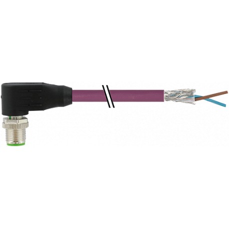 7000-14081-8410300 - 7000-14081-8410300 MURRELEKTRONIK M12 male 90° B-coded with cable, Profibus PUR 1x2xAWG24 shielded violet UL..