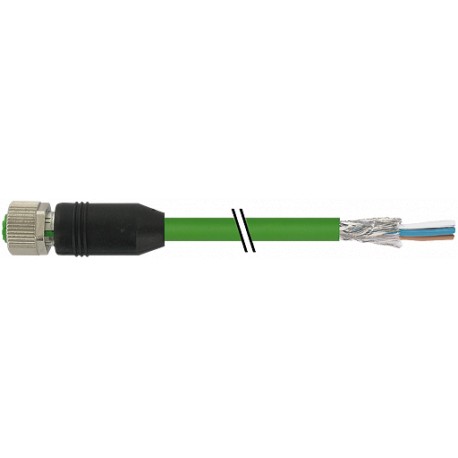 7000-14641-7962000 - 7000-14641-7962000 MURRELEKTRONIK M12 female 0° D-coded with cable EN PUR 2x2xAWG22 shielded green UL/CSA + ..