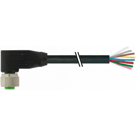 7000-17061-7221500 - 7000-17061-7221500 MURRELEKTRONIK M12 female 90° with cable PUR 8x0,25 black UL/CSA, drag chain 15m