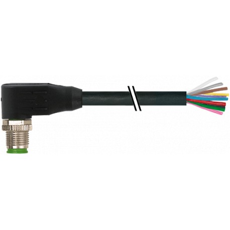 7000-19021-7050750 - 7000-19021-7050750 MURRELEKTRONIK M12 male 90° with cable PUR 12x0,14 black UL/CSA, drag chain 7.5m