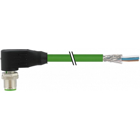 7000-21021-7900500 - 7000-21021-7900500 MURRELEKTRONIK M12 male 90° X-coded with cable, Gigabit PUR 4x2xAWG26 shielded green UL/C..