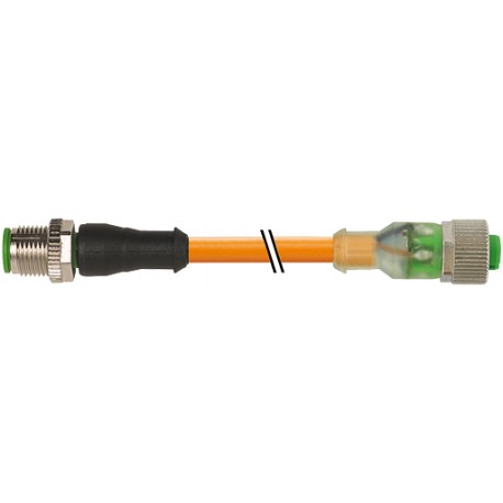 7000-40311-8460200 - 7000-40311-8460200 MURRELEKTRONIK M12 male 0° / M12 female 0° LED PUR 4x0.34 orange UL/CSA + robot + drag ch..