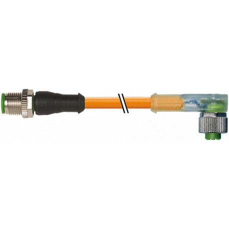 7000-40351-8460150 - 7000-40351-8460150 MURRELEKTRONIK M12 male 0° / M12 female 90° LED PUR 4X0.34 orange UL/CSA + robot + drag c..