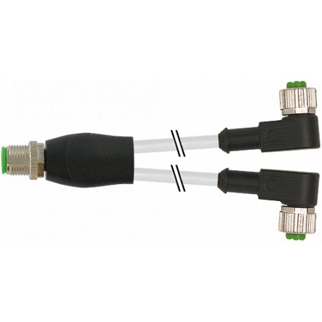 7000-40761-2330250 - 7000-40761-2330250 MURRELEKTRONIK M12 Y-distributor / M12 female 90° PUR 3X0.34 yellow UL/CSA, drag chain 2...