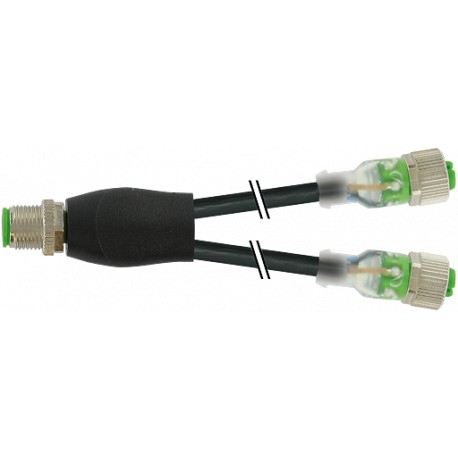 7000-40771-6330150 - 7000-40771-6330150 MURRELEKTRONIK M12 Y-distributor / M12 female 0° LED PUR 3x0.34 black UL/CSA + drag chain..