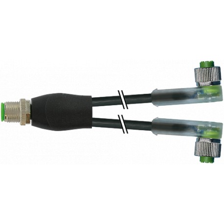 7000-40801-6130200 - 7000-40801-6130200 MURRELEKTRONIK M12 Y-distributor / M12 female 90° LED PVC 3X0.34 black UL/CSA 2m