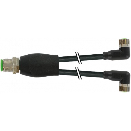 7000-40841-6200200 - 7000-40841-6200200 MURRELEKTRONIK M12 Y-distributor / M8 female 90° PUR 3x0.25 black, UL/CSA, 2m