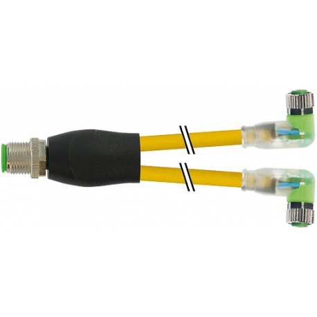 7000-40861-0200100 - 7000-40861-0200100 MURRELEKTRONIK M12 Y-distributor / M8 female 90° LED PUR 3x0.25 yellow UL/CSA 1m