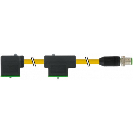 7000-41611-0370150 - 7000-41611-0370150 MURRELEKTRONIK M12 male 0°+cable / MSUD double valve plug 18 mm PUR 4X0.75 yellow UL/CSA,..