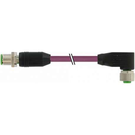 7000-44033-8030500 - 7000-44033-8030500 MURRELEKTRONIK M12 male 0° / M12 female 90° B-coded PUR AWG24 + AWG22 shielded violet UL/..