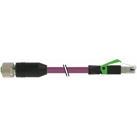 7000-44621-7980500 - 7000-44621-7980500 MURRELEKTRONIK M12 female 0° / RJ45 male 0° Ethernet PUR 2x2xAWG22 shielded violet UL/CSA..