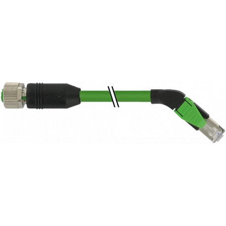 7000-44661-7942500 - 7000-44661-7942500 MURRELEKTRONIK M12 female 0° / RJ45 45° right Ethernet PUR 2x2xAWG22 shielded green UL/CS..