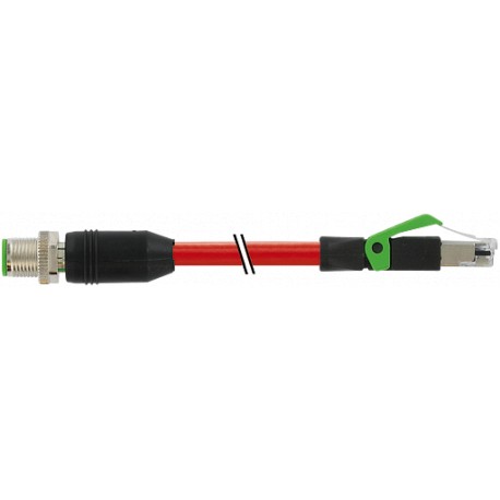 7000-44711-7920400 - 7000-44711-7920400 MURRELEKTRONIK M12 male 0° / RJ45 male 0° Ethernet PUR 2x2xAWG22 shielded red UL/CSA + dr..