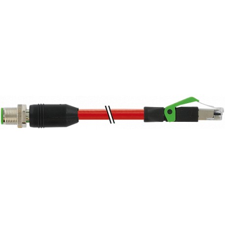 7000-44711-7924000 - 7000-44711-7924000 MURRELEKTRONIK M12 male 0° / RJ45 male 0° Ethernet PUR 2x2xAWG22 shielded red UL/CSA + dr..