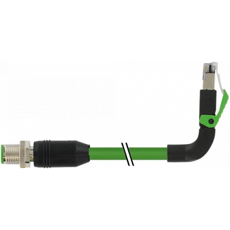 7000-44727-7960750 - 7000-44727-7960750 MURRELEKTRONIK M12 male 0° / RJ45 90° up Ethernet PUR 2x2xAWG22 shielded green UL/CSA + d..