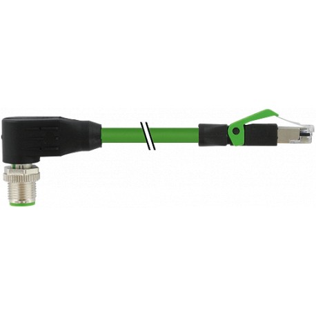 7000-44761-7962000 - 7000-44761-7962000 MURRELEKTRONIK M12 male 90° / RJ45 0° Ethernet PUR 2x2xAWG22 shielded green UL,CSA + drag..