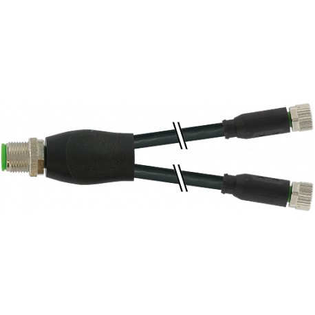 7001-40821-6100030 - 7001-40821-6100030 MURRELEKTRONIK M12 Y-distributor / M8 female 0° PVC 3x0.25 black UL/CSA 0,3m