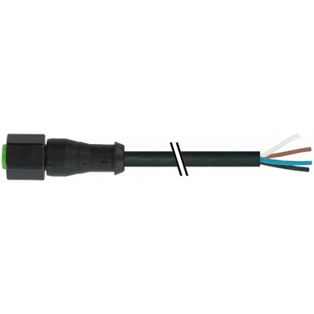 7003-12228-8280500 - 7003-12228-8280500 MURRELEKTRONIK M12 SC female 0° with cable FEP-JB 5x0,38 black 5m