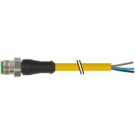 7004-12021-0141000 - 7004-12021-0141000 MURRELEKTRONIK M12 male 0° with cable V4A PVC 4x0.34 yellow UL/CSA 10m