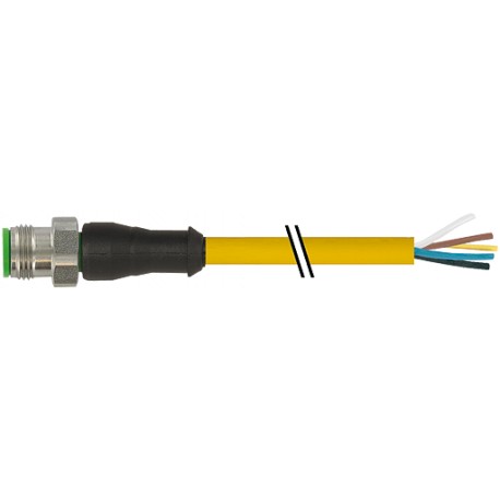 7004-12041-0250300 - 7004-12041-0250300 MURRELEKTRONIK M12 male 0° with cable V4A PUR 5x0.34 yellow UL/CSA 3m
