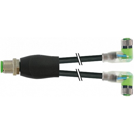 7004-40861-6300250 - 7004-40861-6300250 MURRELEKTRONIK M12 Y-distributor / M8 female 90° LED PUR 3x0.25 black UL/CSA + drag chain..