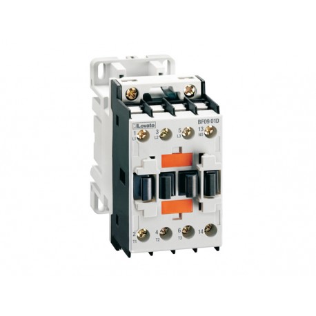 BF0901D125 - BF0901D125 LOVATO THREE-POLE CONTACTOR, IEC OPERATING CURRENT IE (AC3) 9A, DC COIL, 125VDC, 1NC AUXILIARY CO..