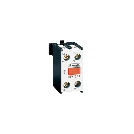 BFX1011 - BFX1011 LOVATO AUXILIARY CONTACT WITH FRONT CENTRE MOUNTING. SCREW TERMINALS, FOR BF SERIES CONTACTORS, 1NO ..