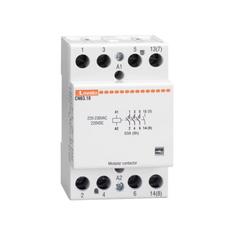 CN6301024 - CN6301024 LOVATO MODULAR CONTACTOR, THREE-POLE OR FOUR-POLE, 63A AC1, 24VAC/DC (4NO)