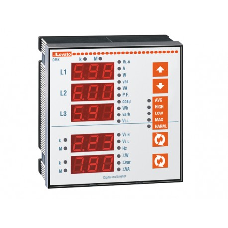 DMK32 - DMK32 LOVATO FLUSH-MOUNT LED MULTIMETER, NON EXPANDABLE, 251 ELECTRICAL PARAMETERS, VERSION WITH 1 RELAY AND..