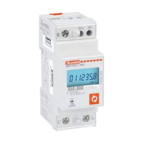 DMED120T1MID - DMED120T1MID LOVATO ENERGY METER, SINGLE PHASE, MID CERTIFIED, NON EXPANDABLE, 63A DIRECT CONNECTION, 2U, 1 ..