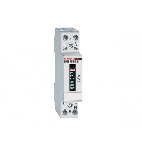 DMEM100T1 - DMEM100T1 LOVATO ENERGY METER, SINGLE PHASE, NON EXPANDABLE, MECHANICAL METER WITH MECHANICAL DISPLAY, 32A D..