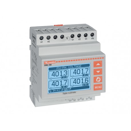 DMG210 - DMG210 LOVATO MODULAR LCD MULTIMETER, NON EXPANDABLE, GRAPHIC 128X80 PIXEL LCD, RS485 PORT, AUXILIARY SUPPLY..