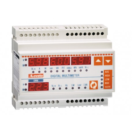 DMK61 - DMK61 LOVATO MODULAR LED MULTIMETER, NON EXPANDABLE, 251 ELECTRIC PARAMETERS, VERSION WITH 1 RELAY AND 1 STA..