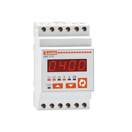 DMK75R1 - DMK75R1 LOVATO COMBINED VOLTMETER, AMMETER AND WATTMETER, THREE PHASE, 3 PHASE VOLTAGE VALUES, 3 PHASE TO PH..
