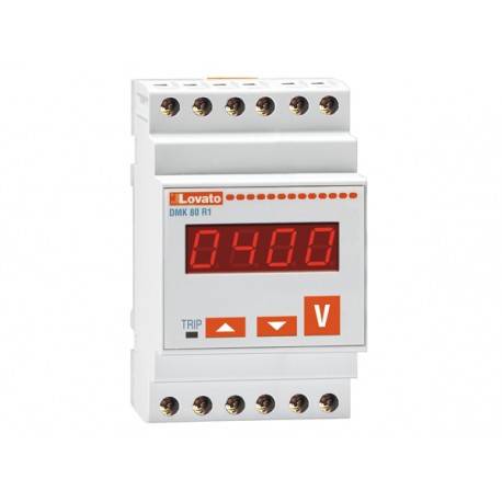 DMK80R1 - DMK80R1 LOVATO VOLTMETER, SINGLE PHASE, 1 VOLTAGE VALUE, 1 MAX VOLTAGE VALUE, 1 MIN VOLTAGE VALUE. RELAY OUT..