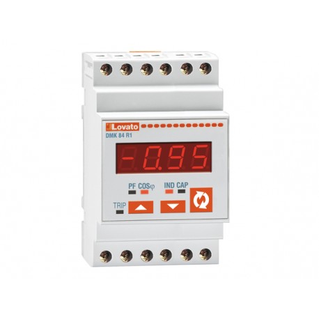 DMK84R1 - DMK84R1 LOVATO COSPHI METER, SINGLE PHASE, 1 COSPHI VALUE, 1 POWER FACTOR VALUE. RELAY OUTPUT WITH CONTROL A..
