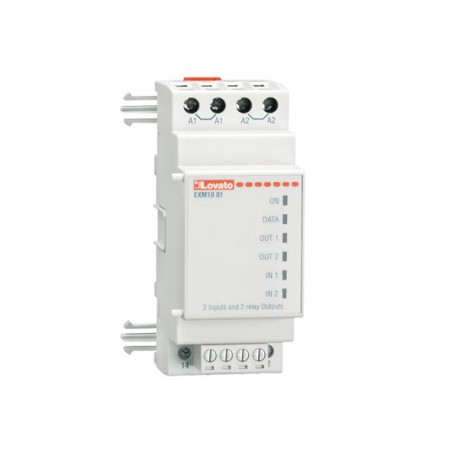 EXM1001 - EXM1001 LOVATO EXPANSION MODULE EXM SERIES FOR MODULAR PRODUCTS, 2 DIGITAL INPUTS, OPTO-ISOLATED AND 2 RELAY..