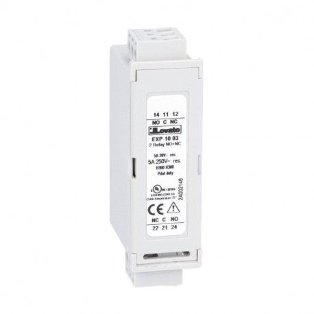 EXP1003 - EXP1003 LOVATO EXPANSION MODULE EXP SERIES FOR FLUSH-MOUNT PRODUCTS, 2 RELAY OUTPUTS, RATED 5A 250VAC