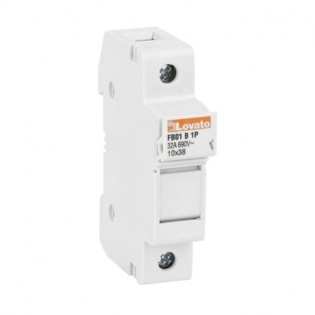 FB01B1P - FB01B1P LOVATO FUSE HOLDER, FOR 10X38MM FUSES. 32A RATED CURRENT AT 690VAC, 1P. WITHOUT STATUS INDICATOR. 1 ..