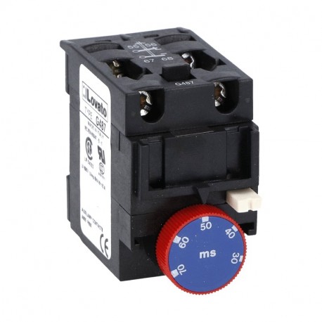 11G487 - 11G487 G487 LOVATO DELAYED AUXILIARY CONTACT 1NO + 1NC (PNEUMATIC OPERATION) ON DE-ENERGISATION FOR FRONT CE..