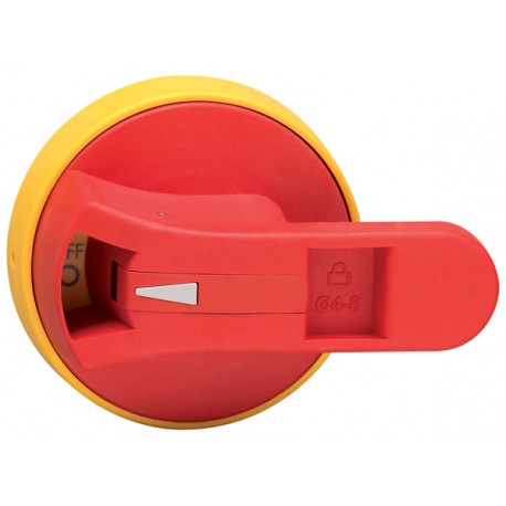 GAX66 - GAX66 LOVATO DOOR COUPLING HANDLE, PADLOCKABLE. RED/YELLOW, ROTATING, FOR GA063 A-GA125 A, GA080 D, GA125 D ..