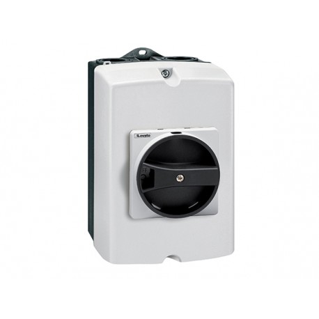GAZ032B - GAZ032B LOVATO IEC/EN TYPE IP65 NON-METALLIC ENCLOSURE SWITCH DISCONNECTOR, THREE POLE. WITH ROTATING BLACK ..