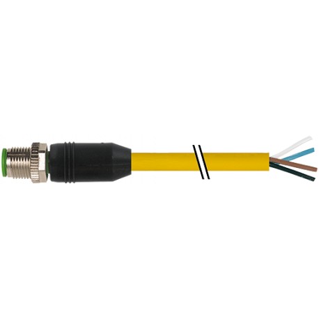 7700-12021-1500100 - 7700-12021-1500100 MURRELEKTRONIK M12 male 0° with cable TPE 4xAWG18/41 yellow UL,CSA + drag chain 1m