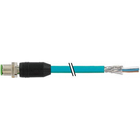 7700-14541-S4U0060 - 7700-14541-S4U0060 MURRELEKTRONIK M12 male 0°, D-coded with cable EN TPE 2x2xAWG24 shielded blue UL/CSA + dr..