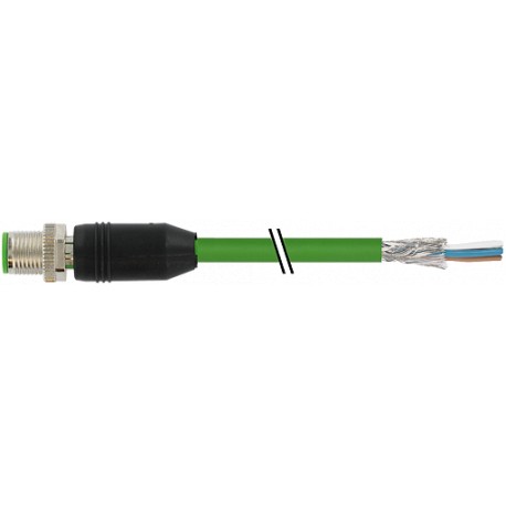 7700-14541-S7V1000 - 7700-14541-S7V1000 MURRELEKTRONIK M12 male 0°, D-coded with cable EN TPE 2x2xAWG22 shielded green UL/CSA + d..
