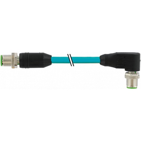 7700-44541-S4U0060 - 7700-44541-S4U0060 MURRELEKTRONIK M12 male 0° / M12 male 90° D-cod. Ethernet TPE 2x2xAWG24 shielded blue UL/..