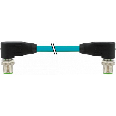 7700-44561-S4U0750 - 7700-44561-S4U0750 MURRELEKTRONIK M12 male 90° / M12 male 90° D-cod. Ethernet TPE 2x2xAWG24 shielded blue UL..