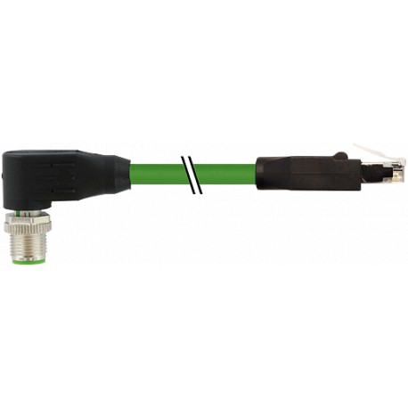 7700-44761-S7V0300 - 7700-44761-S7V0300 MURRELEKTRONIK M12 male 90° / RJ45 0° Ethernet TPE 2x2xAWG22 shielded green UL/CSA + drag..