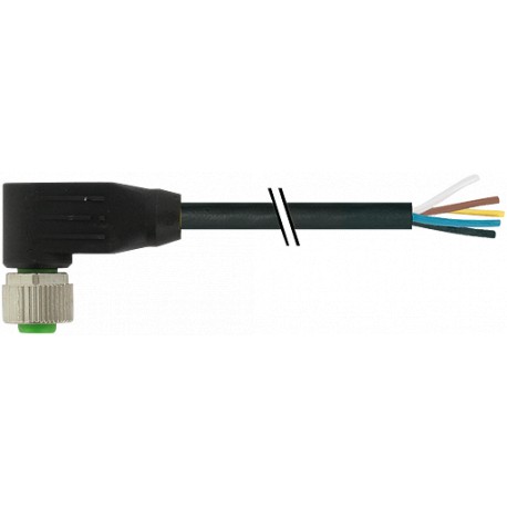 7999-12361-6380750 - 7999-12361-6380750 MURRELEKTRONIK M12 female 90° with cable PUR 5x0.75 black UL/CSA + drag chain 7,5m