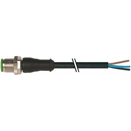 7000-20011-6260150 - 7000-20011-6260150 MURRELEKTRONIK M12 male 0° with cable 3 pole Dual Keyway PUR 3X0.75 black 1.5m